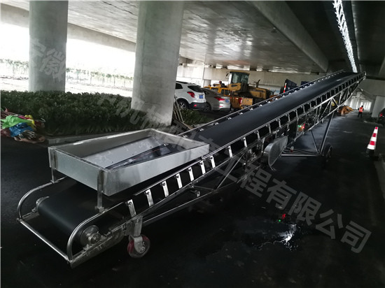 Customized stainless steel belt conveyor in project