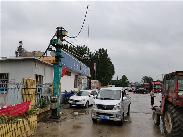 Dedicated grain inspection area at the entrance of Chemical plant (fixed grain truck probe